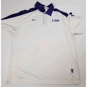 Nike LSU Tigers performance polo Dri-FIT Golf Shirt Size XLT